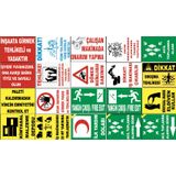 Yıldırım Atölye Fabrika İşyeri PVC İş Güvenliği Uyarı Levhası -20 Adet Paket 21