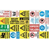 Yıldırım Atölye Fabrika Işyeri Pvc Iş Güvenliği Uyarı Levhası -20 Adet Paket 22 - 25*35 CM