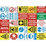 Yıldırım Atölye Fabrika Işyeri Pvc Iş Güvenliği Uyarı Levhası -25 Adet Paket 13 - 25*35 CM