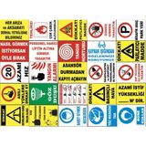 Yıldırım Atölye Fabrika Işyeri Pvc Iş Güvenliği Uyarı Levhası -25 Adet Paket 16 - 25*35 CM