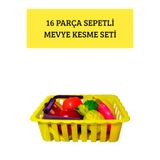 YILDIRIM OYUNCAK 16 Parça Çırtlı Meyve Sebze Kesilen Piknik Seti Sepetli Meyve Kesme Seti