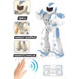 YILDIRIM OYUNCAK 19 Fonksiyonlu Uzaktan Kumandalı ve El Sensörlü Şarjlı Led Işık Moonwalk Yürüyen Akıllı Robot 26 cm