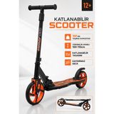 Yıldırım Oyuncak 2 Teker Çocuk Scooter 100 kg Taşıma Kapasiteli - Katlanabilir Yükseklik Ayarlı 100-110 cm Frenli 2 Teker Scooter 12+ Yaş - Turuncu