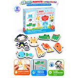 YILDIRIM OYUNCAK 28 Parça Manyetik Hayvan Puzzle 12-36 Ay – Mıknatıslı Hayvan Eşleştirme ve Tamamlama Eğitici Oyun Seti