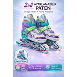 YILDIRIM OYUNCAK 2in1 Ayarlanabilir Çocuk Pateni LED Işıklı Ön Tekerlekli Denge Modlu Taşıma Çantalı Inline Paten
