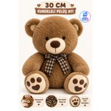 YILDIRIM OYUNCAK 30cm Kurdeleli Pelüş Ayı Yumuşak Dokulu Sevimli Pati Detaylı Oyuncak Peluş Ayıcık