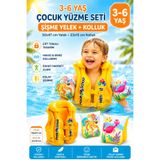YILDIRIM OYUNCAK 3–6 Yaş Şişme Çocuk Yüzme Yeleği ve Kolluk Seti 50×47 cm – Çift Tokalı Yüzme Destek Seti Havuz ve Deniz Kullanımına Uygun