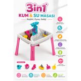 YILDIRIM OYUNCAK 3in1 Kum ve Su Masası Çocuk Aktivite Oyun Masası Aksesuarlı Eğitici Oyuncak 24 Ay+