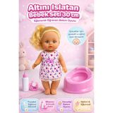 YILDIRIM OYUNCAK Altını Islatan Oyuncak Bebek Seti 30 cm - Lazımlıklı Biberonlu Emzikli Tuvalet Eğitimi Bebek