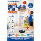 YILDIRIM OYUNCAK Ayarlanabilir Çocuk Basketbol Potası 60-90-120 cm – Top Dahil, Su/Kum Dolgulu Taban, Ev İçi & Bahçe Oyun Seti