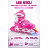 YILDIRIM OYUNCAK Ayarlanabilir Slikon Tekerlekli Frenli Işıklı Paten - 2-1-1 2-2 Ve Tek Sıra Dizilim Çocuk Pateni