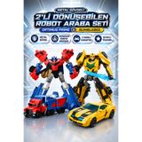 YILDIRIM OYUNCAK Bumblebee ve Optimus Prime Dönüşebilen Robot Araba 2'li Seti– Transformers Metal Gövdeli Arabadan Robota Dönüşen Oyuncak