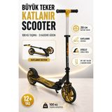 Yıldırım Oyuncak Büyük Tekerlekli Katlanabilir Scooter 3 Kademe Ayarlanabilir Gidonlu 100KG Taşıma Kapasiteli Scooter 12+Yaş - Turuncu