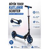 YILDIRIM OYUNCAK Büyük Tekerlekli Katlanabilir Scooter 3 Kademe Ayarlanabilir Gidonlu 100kg Taşıma Kapasiteli Scooter 12+Yaş