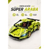 YILDIRIM OYUNCAK Çek Bırak Mekanik Süper Araba Yapı Blok Seti 470 Parça – Technic Blok Koleksiyon Yarış Arabası 6+ Yaş