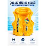 YILDIRIM OYUNCAK Çocuk Şişme Yüzme Yeleği 50×47 cm 3–6 Yaş – Çift Tokalı Güvenli Yüzme Destek Yeleği Havuz ve Deniz Kullanımına Uygun