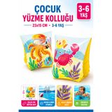YILDIRIM OYUNCAK Çocuk Yüzme Kolluğu 23×15 cm 3–6 Yaş – Deniz Canlıları Desenli Şişme Kolluk Havuz ve Deniz Kullanımına Uygun