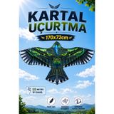 YILDIRIM OYUNCAK Dev Kartal Uçurtma 170x72cm - Rüzgara Dayanıklı Hafif Gerçekçi Kartal Tasarımlı Dayanıklı Çocuk Uçurtması