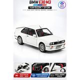 Yıldırım Oyuncak Die Cast Bmw E30 M3 Metal Model Araba 21CM – 1:24 Ölçek, Sergi Standlı, Açılır Kaput Kapı Bagaj, Hareketli Direksiyon ve Aynalı Model Araba - Beyaz