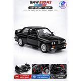 Yıldırım Oyuncak Die Cast Bmw E30 M3 Metal Model Araba 21CM – 1:24 Ölçek, Sergi Standlı, Açılır Kaput Kapı Bagaj, Hareketli Direksiyon ve Aynalı Model Araba - Siyah