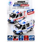 YILDIRIM OYUNCAK Die Cast Mercedes-Benz Sprinter Polis Ambulans 2’li Set 12cm – 1:32 Ölçek Sesli Işıklı Açılır Kapılı Çek Bırak Metal Model Araba