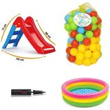 Yıldırım Oyuncak Dolu 3001 Ilk Kaydırağım-Intex Renkli Bebek Havuz- El Pompası- 6 cm 100'LÜ Oyun Havuz Top Seti - Sarı