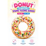 YILDIRIM OYUNCAK Donut Tasarımlı Şişme Yüzme Simidi 119 cm 9+ Yaş – Büyük Boy Renkli Havuz ve Deniz Kullanımına Uygun Çocuk Simidi