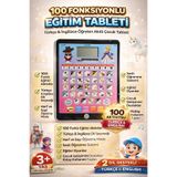 YILDIRIM OYUNCAK Eğitici 100 Fonksiyonlu Türkçe İngilizce Çocuk Tableti | Sesli Öğreten Akıllı Tablet
