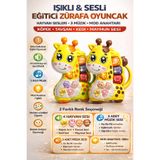 YILDIRIM OYUNCAK Eğitici Işıklı Seli Zürafa Oyuncak Piano | 4 Hayvan Sesli 3 Müzikli Bebek Oyuncağı