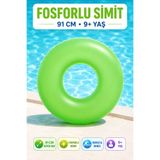 YILDIRIM OYUNCAK Fosforlu Şişme Simit 91 cm – Büyük Boy Havuz ve Deniz Yüzme Simidi 9+ Yaş
