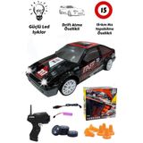 YILDIRIM OYUNCAK Işıklı Uzaktan Kumandalı Full Fonksiyon 2.4G Şarjlı 1:24 Drift Atan Araba RC Yarış Arabası 15+km Hız