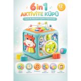 YILDIRIM OYUNCAK Işıklı ve Müzikli 6in1 Aktivite Küpü 16cm – Eğitici Zeka Geliştirici Montessori Bebek Oyuncağı 12Ay+
