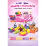 YILDIRIM OYUNCAK Işıklı Ve Sesli Yazar Kasa (terazili) Ve 21 Parça Meyveler