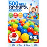 YILDIRIM OYUNCAK Kaliteli Yumuşak Soft Doku 500 Adet Havuz Topu - Filede Oyun Havuz Topları 6 cm