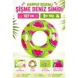 YILDIRIM OYUNCAK Karpuz Desenli Çift Tutma Kulplu Şişme Deniz Simidi 107cm – Büyük Boy Havuz ve Deniz Simidi 9+ Yaş