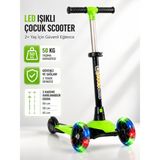 Yıldırım Oyuncak LED Işıklı 3 Tekerlekli Çocuk Scooter – 3 Kademeli Ayarlanabilir Gidonlu Dengeli Scooter 50 kg 2+ Yaş - Yeşil