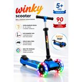 Yıldırım Oyuncak LED Işıklı 3 Tekerlekli Twist Çocuk Scooter – Katlanabilir, Ayarlanabilir Gidon (78-83-88 Cm), Güçlü Arka Fren, Dengeli Sürüş - Mavi