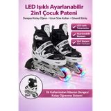 YILDIRIM OYUNCAK LED Işıklı Ayarlanabilir 2in1 Çocuk Pateni Arka Çift Teker Sistemli Tek Teker Kullanım Taşıma Çantal