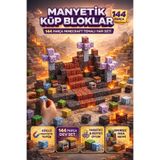 YILDIRIM OYUNCAK Manyetik Küp Bloklar 144 Parça Minecraft Temalı Yapı Seti | Eğitici Zeka Geliştirici Oyuncak 3+ Yaş