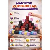 Yıldırım Oyuncak Manyetik Küp Bloklar 86 Parça Minecraft Temalı Yapı Seti | Eğitici Zeka Geliştirici Oyuncak 3+ Yaş