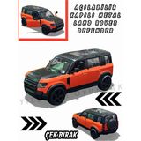 Yıldırım Oyuncak Metal Çek Bırak Koleksiyonluk Land Rover Defender 1:43 Suv Araba 10 cm Açılabilir Kapılar Die Cast - Turuncu - Beyaz