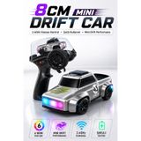 YILDIRIM OYUNCAK Mini RC Drift Arabası 8cm - 2.4GHz Uzaktan Kumandalı Şarjlı RGB LED Işıklı Drift Car