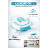 Yıldırım Oyuncak Oyuncak Sesli Fırçalı 360° Dönme ve Engellerden Kaçma Özellikli Robot Süpürge - Beyaz - Mavi