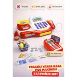 Yıldırım Oyuncak Oyuncak Sesli Işıklı Aksesuarlı Terazili Yazar Kasa + Pos Makinesi 2’li Evcilik Seti - Kırmızı