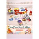 YILDIRIM OYUNCAK Oyuncak Sesli Işıklı Aksesuarlı Terazili Yazar Kasa + Pos Makinesi 2’li Evcilik Seti