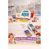 Yıldırım Oyuncak Oyuncak Sesli Işıklı Aksesuarlı Yazar Kasa + Pos Makinesi 2’li Evcilik Seti - Beyaz