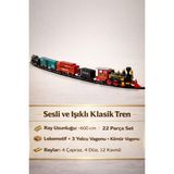 Yıldırım Oyuncak Oyuncak Sesli ve Işıklı Lokomotifli Klasik Tren Seti 22 Parça 600CM - Çok Renkli