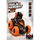 Yıldırım Oyuncak Pilli 360° Stunt Akrobatik Araba | Takla Atan Ters Düz Giden Mini Off-Road Oyuncak - Turuncu