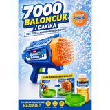 Yıldırım Oyuncak Pilli Bubble Gun 23CM Baloncuk Tabancası 23CM – Dakikada 7000 Baloncuk, 60 Delikli Köpük Tabancası, Solüsyon Dahil - Mavi - Turuncu