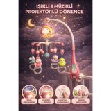 YILDIRIM OYUNCAK Pilli Işıklı Müzikli Projektörlü Uzaktan Kumandalı Sabitlenir Dönence Çıngırak Bebek Yatıştırıcı